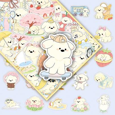 52 adet Sevimli Yumuşak Çizgi Film Orijinal El Çizimi Bahar Yavrusu Karalama Dekoratif Zarf, Fotoğraf Albümü, Ev Dekorasyonu, Tablet Etiketleri