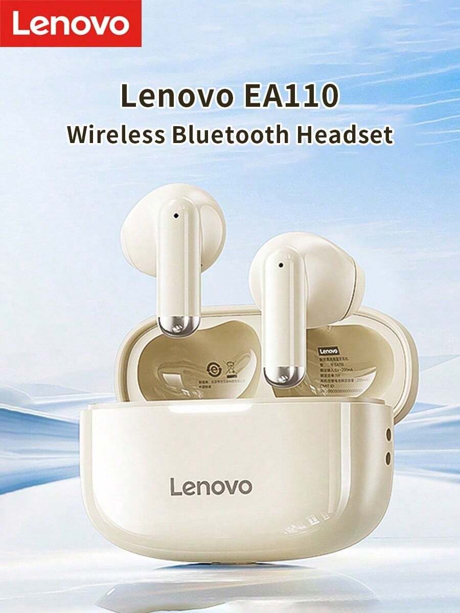 Lenovo EA110 Wireless Headset Bluetooth 5.4 Intelligent Touch Control Headphones Long Lasting Battery Life Support Android ISO - 膚色 - 查看 1