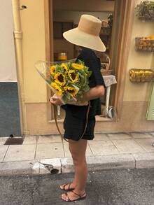 女款 Polo 領純色單排扣口袋鏤空短袖針織開襟衫 + 鬆緊腰短褲，休閒針織短褲套裝 夏季 - 黑色 - 查看 5