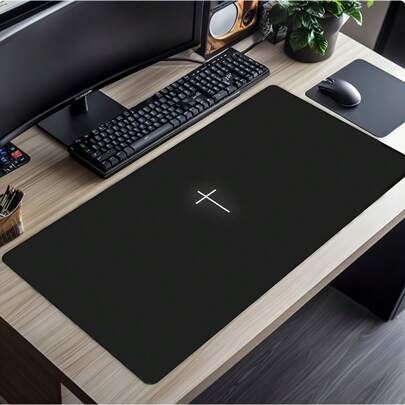 وسادة فأرة كبيرة ذات نمط صليب أسود وأبيض - قاعدة مطاطية مانعة للانزلاق ، سطح من البوليستر ناعم ، حصيرة مكتب كبيرة مستطيلة مناسبة للكمبيوتر والمكتب والألعاب - هدية رائعة للاعبين وعشاق التقنية ، وسادة فأرة كبيرة الحجم ، ملحق مكتب الألعاب ، وسادة فأرة ممتعة ، وسادة فأرة لعيد الهالوين