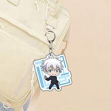 1pc Cartoon Anime Peripheral 2D Acrylic Keychain Pendant Accessory, Gojo, Geto, Toge, Phone Charm, Car Keychain, Backpack Charm, Bag Decoration, Back To School Student Holiday Gift, Halloween, Christmas Gift - Multicolor - View 5