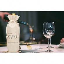 Wedding Gift Wine Bags Burlap Wine Bottle Cover Bag For Engagement Bridal Shower Bridesmaid Bachelorette Party Favor 1 Pc Wine Bag A32 - Beis - Ver 4