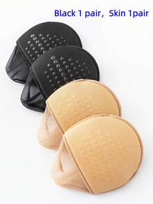 4 pares de almohadillas para la parte delantera del pie, calcetines de media punta, calcetines invisibles para sandalias de mujer, antideslizantes, de encaje delgado - Multicolor - Ver 9