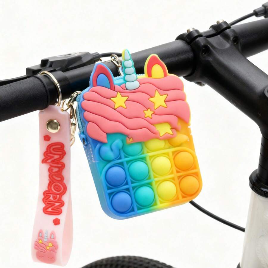 Fashionable Silicone Coin Purse With Bubble Design And Cartoon Pattern. - 彩色 - 查看 1