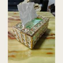 豪华家用纸巾架，闪亮水晶纸巾盒，浴室/桌面装饰纸巾盒 - 彩色 - 查看 8