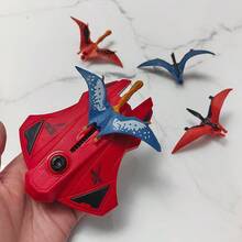 Lanzador de dinosaurio, juguete para niños de 3+ años - Lanzador manual de dinosaurio volador, diversión al aire libre y regalo perfecto para cumpleaños/Navidad - Rojo - Ver 6