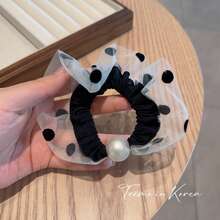 1个波点网纱发圈，适合女性日常通勤、休闲外出、聚会、度假及各种场合佩戴。 - 彩色 - 查看 9