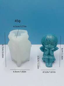 1个新款天使女孩硅胶模具，手工DIY节日礼物香氛蜡烛硅胶模具 - A-白色 - 查看 7