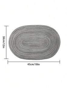 1/2/4/6/8pcs Minimalist Ombre Milk Coffee Oval Polyester Placemats - Dark Grey - View 10