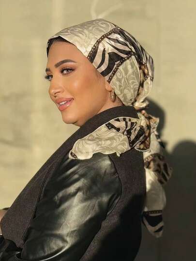 1pc Women's Vintage Printed Bandana, Versatile Scarf/Head Wrap, Soft & Skin-Friendly, Elastic & Adjustable, Suitable For Home, Outings, And Leisure Wear Sleep Bonnet