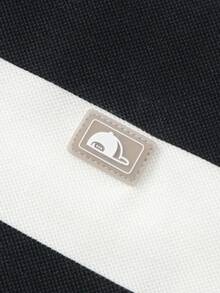 Balabala Boys Summer Striped Polo T-Shirt 2026 Comfortable Soft Cool Breathable Top - Black and White - View 5