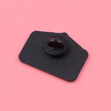 可爱珐琅胸针翻领别针徽章背包女士胸针锌合金服装礼品珠宝时尚配饰 - 黑色 - 查看 6