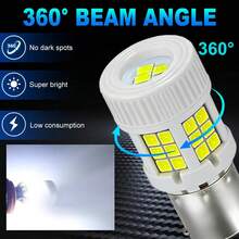 TOAUTO 2个超亮30W 1156 BA15S BAU15S 1157 PY21W LED灯泡，高功率5000流明，可替换汽车倒车灯/转向灯。 - A - 查看 4