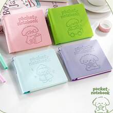 1pc Compact Pocket Notebook - 160 Pages High-Quality Eyesight-Protective Paper, Purple/Blue/Green/Pink Mini Square Pocket Notebook, PU Leather Cover, Compact & Elegant Planner, Double-Sided Writing Diary, Handbook For Office & Study - One Size - View 2