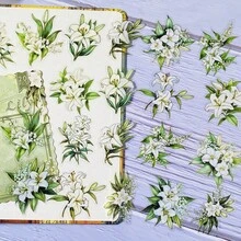 20张透明花朵贴纸，适用于剪贴簿、手账、水瓶、节日装饰（圣诞节、万圣节、情人节），文具用品，趣味贴纸，Kindle适用 - 貼紙 - 查看 12