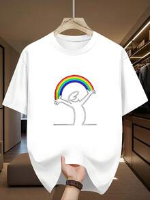 Nuevos artículos populares de 20262025: la última camiseta de hombre de alta gama, de cuello redondo, ligeramente elástica, holgada, fácil de cuidar, versátil, con estampado, transpirable, de secado rápido y que absorbe el sudor, de la serie Mr. La-Linea. - negro - Ver 5