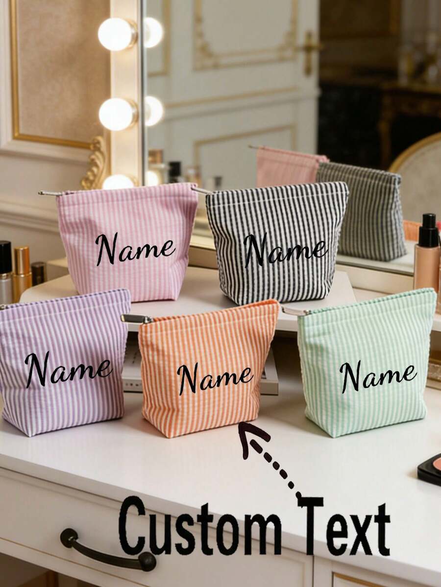 Túi đựng mỹ phẩm bằng nhung có khóa kéo, dung tích lớn, quà tặng hoàn hảo cho phù dâu hoặc cô dâu, túi đựng mỹ phẩm du lịch, quà tặng cho tiệc cưới. - Nhiều màu - Xem 1