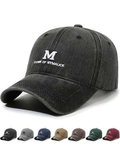 1顶中号刺绣棒球帽，男女通用，“CORRE OF NVMALICE”刺绣字样，尺寸可调节，情侣时尚休闲弯檐帽