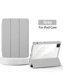 适用于第 11 代 11 英寸（2025 年款）/第 10 代 10.9 英寸（2022 年款）的混合型保护壳，超薄透明后盖带笔槽，支持自动睡眠/唤醒功能，Gary - 淺灰色 - 查看 1