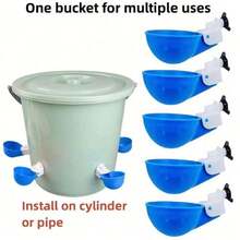 Automatic Poultry Waterer Kit - Integrated Feeder With Auto-Stop Design, Large Blue Poultry Drinking Cup For Chicken, Duck, Goose, Pigeon, Bird, Automatic Poultry Watering Bowl - Waterer - View 7