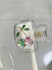 2D扁平精美苹果造型牙刷架 - 可爱设计，旅行居家收纳整理神器，透明盖，小巧便携，方便携带，保护牙刷头，双孔设计方便排水通风，适合居家、宿舍及外出使用 | 可爱的牙刷头收纳架，浴室整理好帮手，居家、宿舍的理想之选 - 白色 - 查看 5