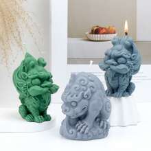 3D麒麟貔貅硅胶蜡烛模具 - 耐用易脱模,不粘,可重复使用,中国吉祥兽造型模具,适用于DIY工艺品、肥皂、树脂、石膏、粘土、风水家居装饰 - Pixiu Mold-91319 - 查看 3