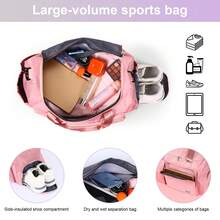 Sac de sport en tissu Oxford, sac bandoulière pour femme, sac à main grande capacité, sac de voyage pour courts séjours - Parme - Voir 4