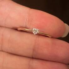 1枚素面四叶花戒指，心形素面戒指，小众设计复古奢华优雅可调节开口戒指 - 彩色 - 查看 8