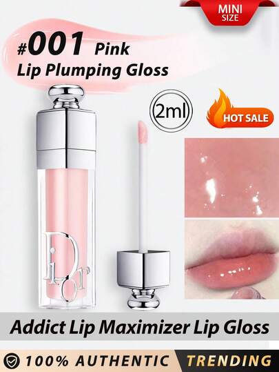  Dior [迷你装] Dior Addict Lip Glow #001 粉色 2ml/丰盈亮泽唇膏 - 即刻丰盈，持久滋润 - 24小时保湿/这款经典唇膏，真正滋养双唇，带来极致丰盈效果。富含樱桃油和玻尿酸，配方蕴含90%天然成分。