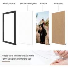 8x10 Picture Frame Set Of 2,Display Pictures 8"X10",Black Photo Frame With Shatter Resistant Plexiglass,Picture Frames 8x10 Tabletop And Wall Mount,Poster Frame For Display Certificate Document - 1 - View 5