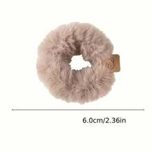 3pcs Plush Bear Hair Scrunchies - High Elasticity, Durable Soft Scrunchies For Ponytail And Bun - Retro Black - Multicolor - View 4