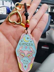 1 pieza Llavero bohemio de Aries y Tauro, llavero de metal esmaltado para hotel/coche, regalo perfecto para familia, amigos, colegas, parejas, cumpleaños - Cuerda colgante Constelación 1 - Ver 11