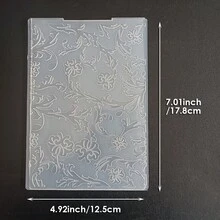 2D Embossed Embossed File Folder, Curled Leaf English Text Diamond & Circle Embossed File Folder, Scrapbooking Card Background Texture Board DIY - Large 2D - View 15