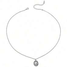 1pc Exquisite & Fashionable Women's Copper High-Color Retention Embossed Floral Necklace, Delicate Women Necklace - A - View 10