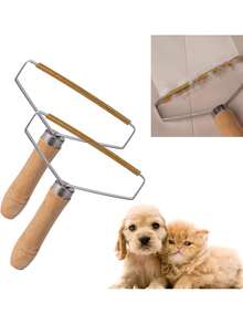2 pièces/5 pièces Épilateur à peluches pour animaux de compagnie, nettoyeur de peluches portable, outil de nettoyage réutilisable, brosse à peluches, outil de désencollage pour tapis et animaux de compagnie, brosse à épiler, rouleau à peluches, grattoir pour tapis, défriseur pour vêtements, avec manche en bois, convient pour les vêtements, les tapis, les nattes, les manteaux en cachemire, la voiture, les tapis de voiture, les coussins, les canapés, les meubles, les vêtements pelucheux - Voir 6