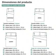 AMOROSA 3/4 Piezas Juego de Sábanas Bordadas Suaves(Sábana Ajustable(Hasta 30cm)+Sábana Plana+Fundas de Almohada)Microfibra Transpirable y Antiarrugas Ropa de Cama Elegante para Dormitorio Casa y Hotel Decoración de Hogar-Caqui - Caqui - Ver 7