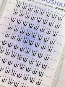 80pcs Self-Adhesive C-Curl Natural False Eyelashes, Suitable For Daily Wear And Special Occasions, Ideal For Beginners DIY, Damage-Free And Easy To Apply, Long-Lasting And Comfortable For Party, Photography, Stage, Soft Texture - C - View 7