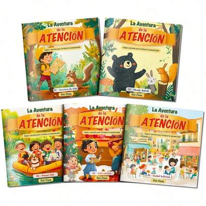 Spanish Focus Training Activity Notebook La Aventura De La Atención, Attention-Building Brain Games With Visual Search, Matching, Patterns And Logic Puzzles, Colorful Theme Adventures, Screen-Free Daily Practice To Boost Concentration And Observation