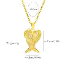 1 chiếc vòng cổ thiên thần nhỏ mạ vàng 18K đính đá Zirconia, mặt dây chuyền hình cánh thiên thần cổ điển bằng thép không gỉ, vòng cổ thời trang phù hợp cho phụ nữ đeo hàng ngày. - 40+5cm - Xem 2