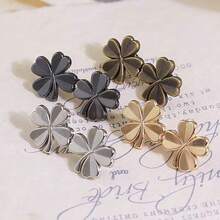 4sets Invisible Adjustable Lucky Clover Belt Detachable Non Stitching Button Small Flower Belt With Large Waist Decoration And Small Waist Reduction Tool Jeans Belt Pin - A - View 3