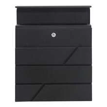 Outdoor Wall-Mounted Post Box With Keys, Large Steel Lockable Mail Letter Box - C - View 5