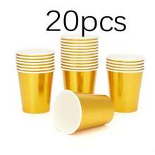 20/40 Macaron Gold Baking Paper Cups, Large Capacity Thickened Oil-Proof High-Temperature Resistant Cake Paper Liners, Home Party Dessert Table Wedding Decor Snack Paper Cups, Not Easily Deformed, Very Suitable For Weddings, Gatherings, Back To School, Graduation And Other Large Gatherings - Gold - View 16