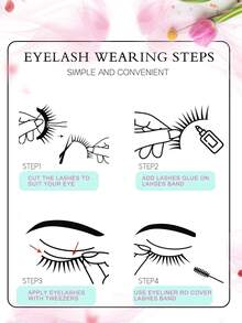 10 pares de pestañas postizas de ojo de gato alargadoras de 15 mm con forma de cruz, de estilo de dibujos animados, de 3D esponjosas y reutilizables, adecuadas para maquillaje diario, de color transparente natural - Ver 8