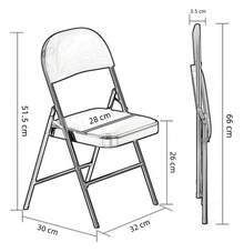 Portable Armless Padded Dining Seat For Indoor Living Room And Dining Room, 1 Piece Kids Upholstered Padded Folding Chair, Event Chair For Kids Bedroom Folding Chairs - 白色 - 查看 4