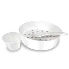 olla arrocera y vaporera eléctrica Hamilton Beach , capacidad  20 Tazas de Arroz Cocido, color blanca (37532) capacidad aprox 4 litros - Tipo de Enchufe A USA (110-127V) - Ver 3