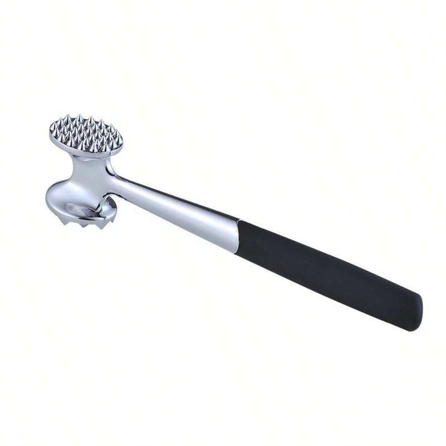 Ablandador de carne sólido, martillo para bistec, ablandador de carne de aleación de zinc, ablandador de carne de doble cara, ablandador de carne de acero inoxidable, accesorios de cocina - Plateado - Ver 1