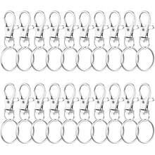 10/20/30pcs/Set Metal Key Chain With Keyring, Keychain Hooks With Rings For DIY Jewelry Making And Crafts - Silver - View 12