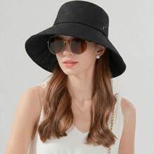 女士户外旅行宽檐帽，渔夫帽设计让脸看起来更小，欧美时尚遮阳帽 - 漁夫帽 - 查看 1