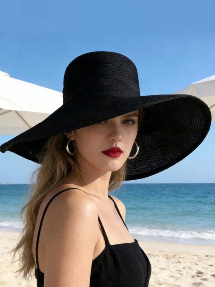 1pc 2026 New Korean Style Spring/Summer Large Brim Straw Hat, French ...