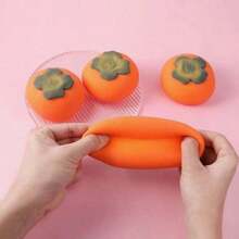 1个2026热销柿子挤压减压玩具，不易碎水果挤压玩具，生日、节日、情人节、复活节的完美礼物 - 彩色 - 查看 5